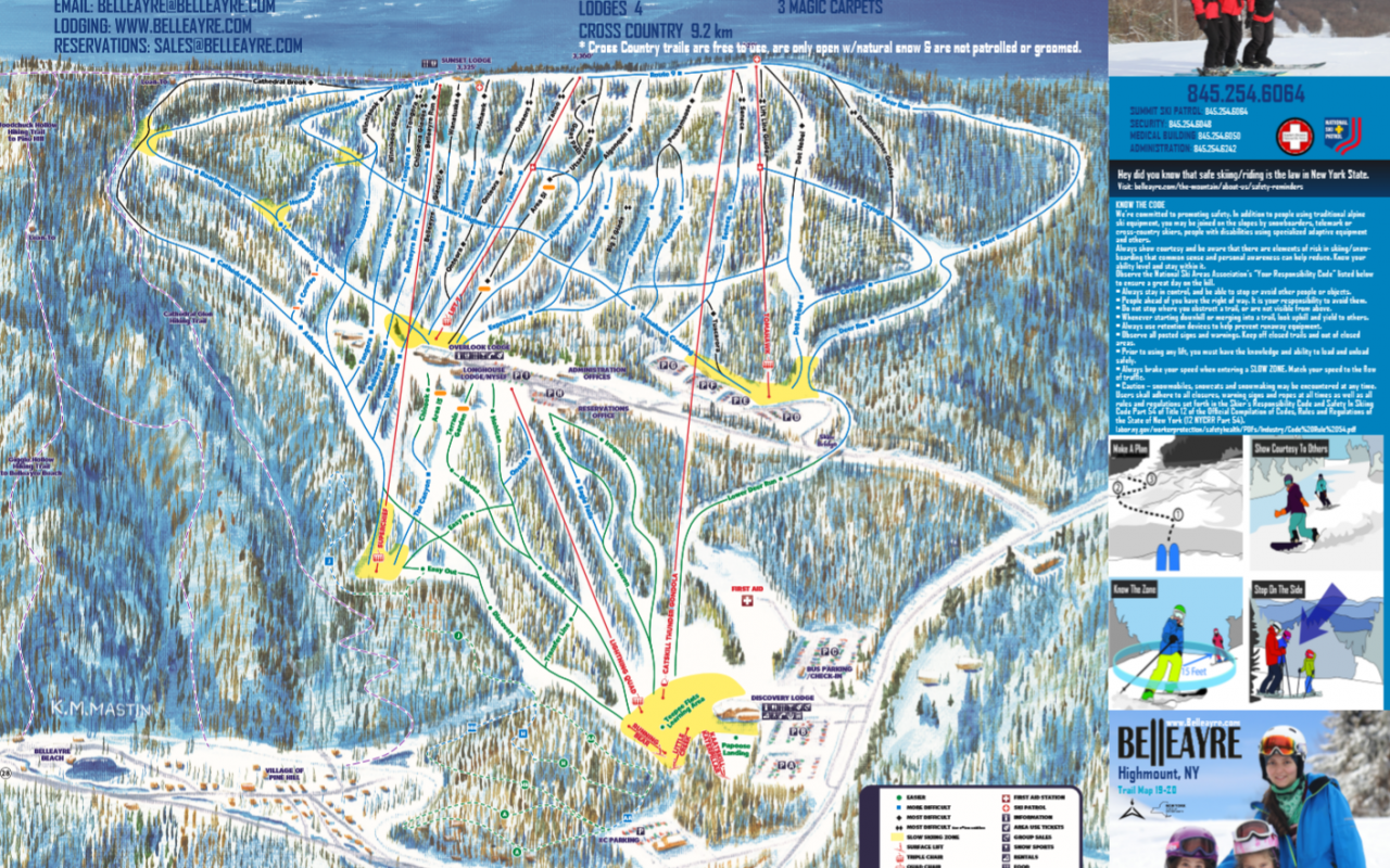 Ski Trail Map for Belleayre Mountain in Highmount, NY