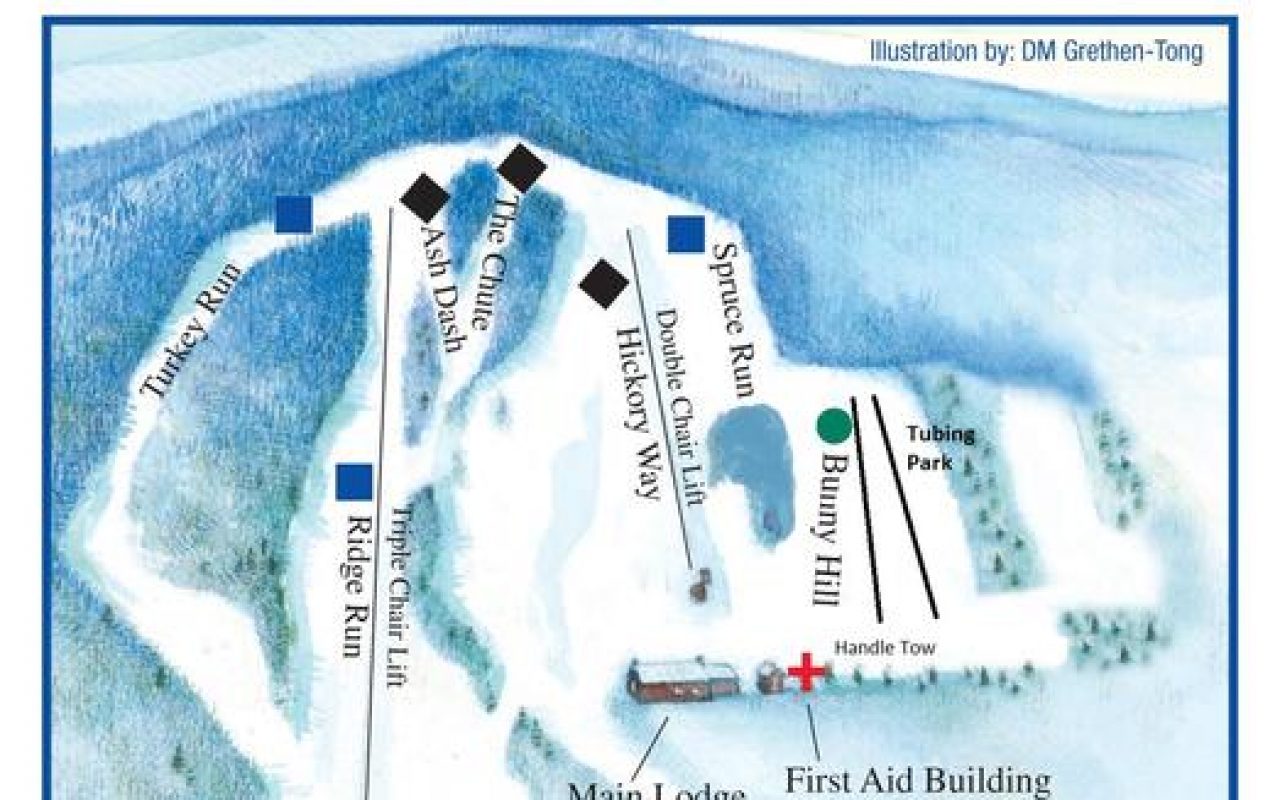 Ski Trail Map for Maple Ski Ridge Ski Area in Schenectady, NY