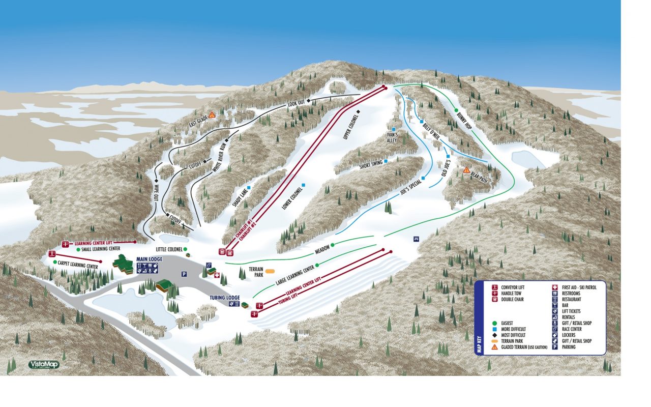 Ski Trail Map for Willard Mountain Ski Area in Greenwich, NY